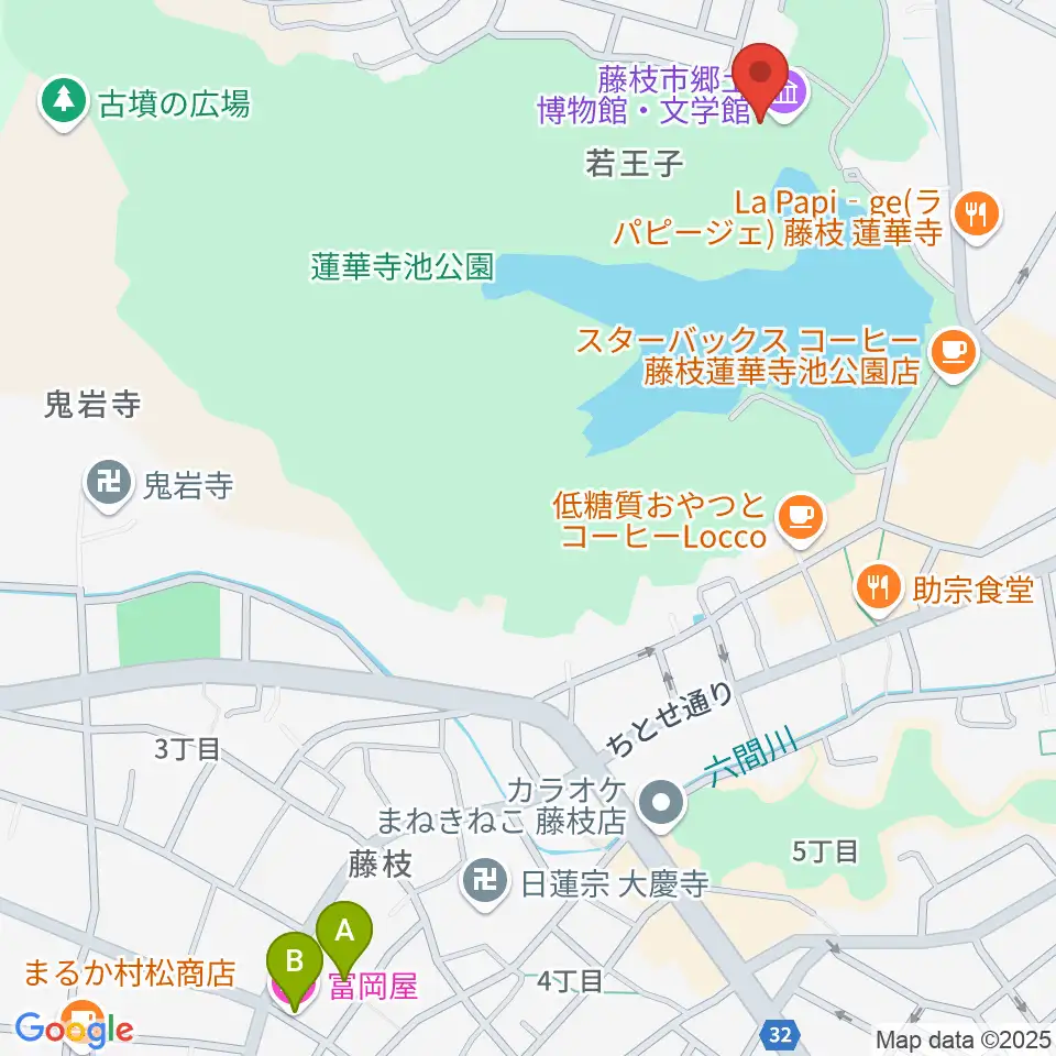 藤枝市郷土博物館・文学館周辺のホテル一覧地図