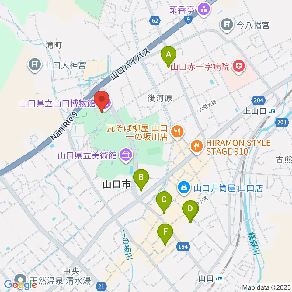 山口県立山口博物館周辺のホテル一覧地図