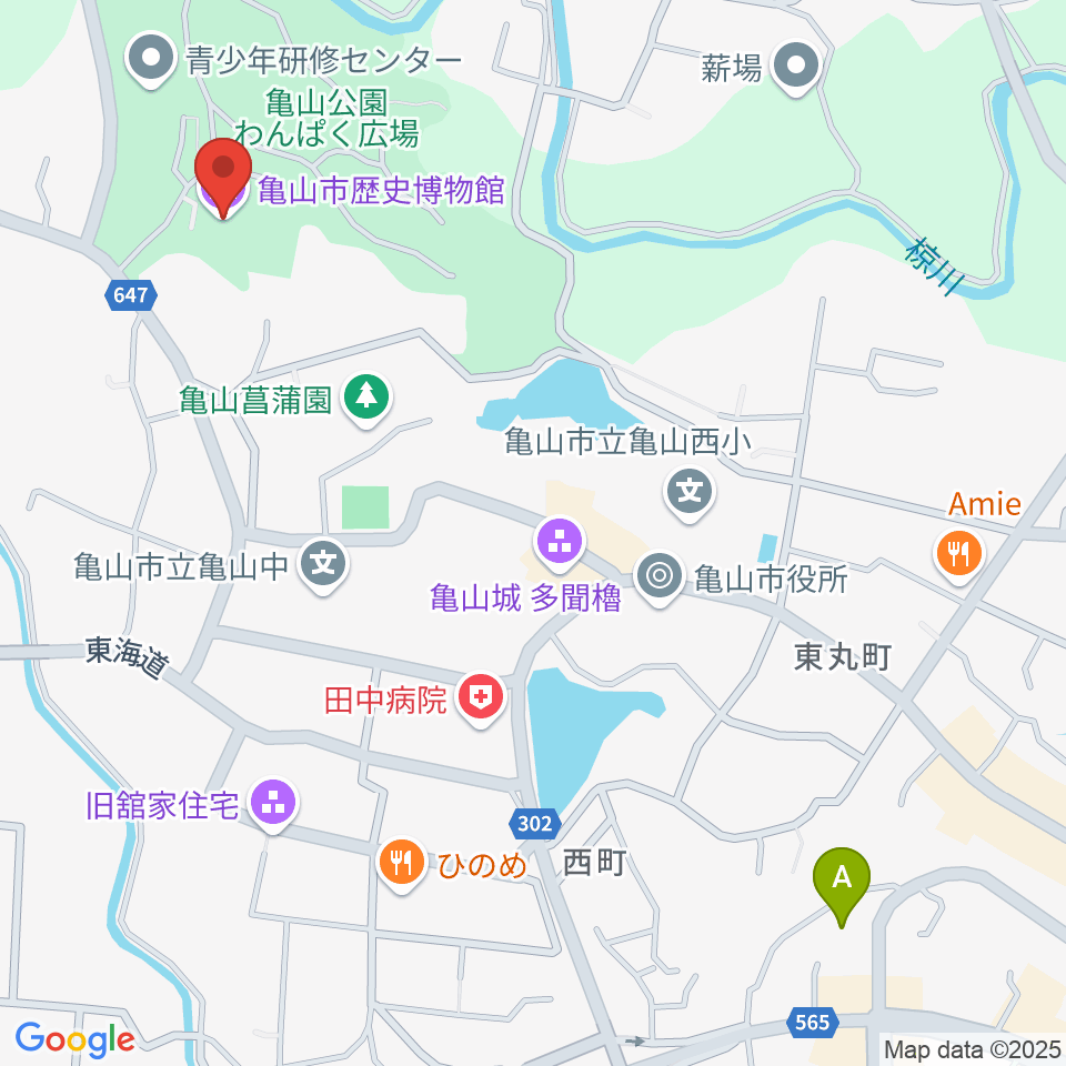 亀山市歴史博物館周辺のホテル一覧地図