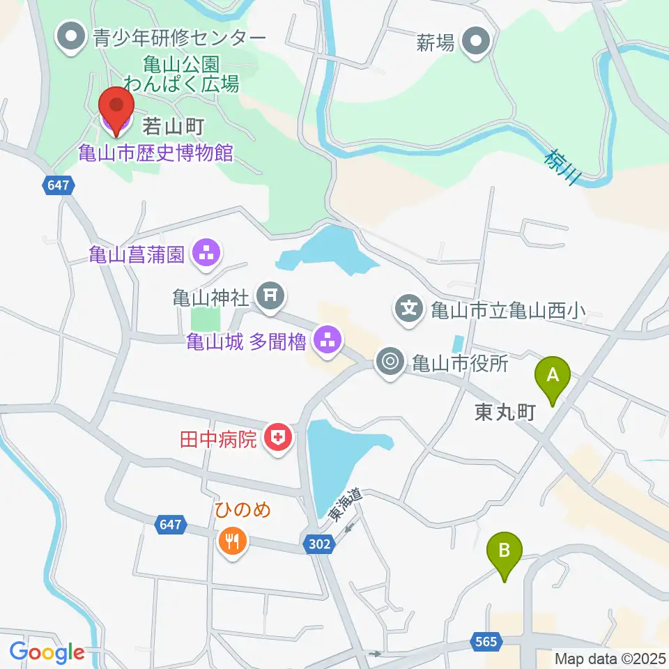 亀山市歴史博物館周辺のホテル一覧地図