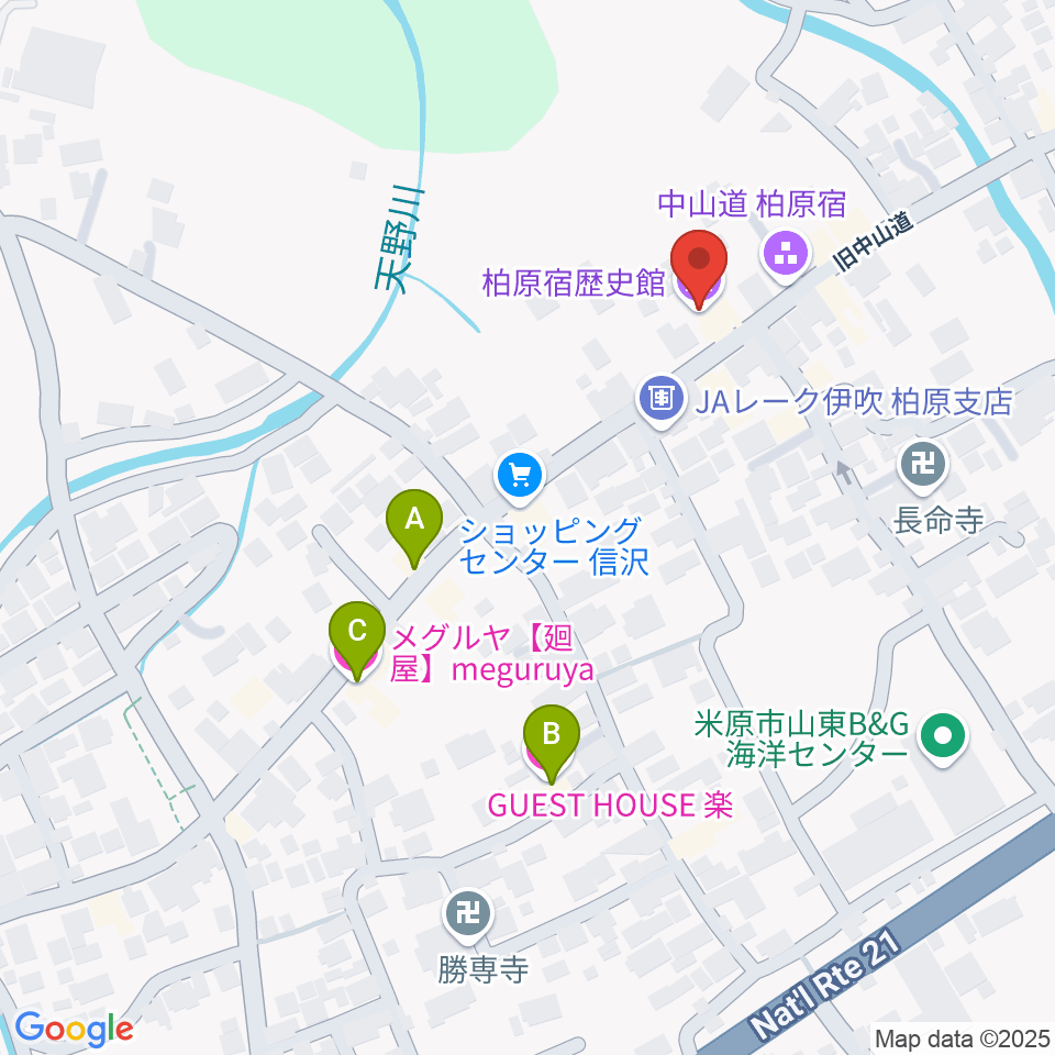 米原市柏原宿歴史館周辺のホテル一覧地図