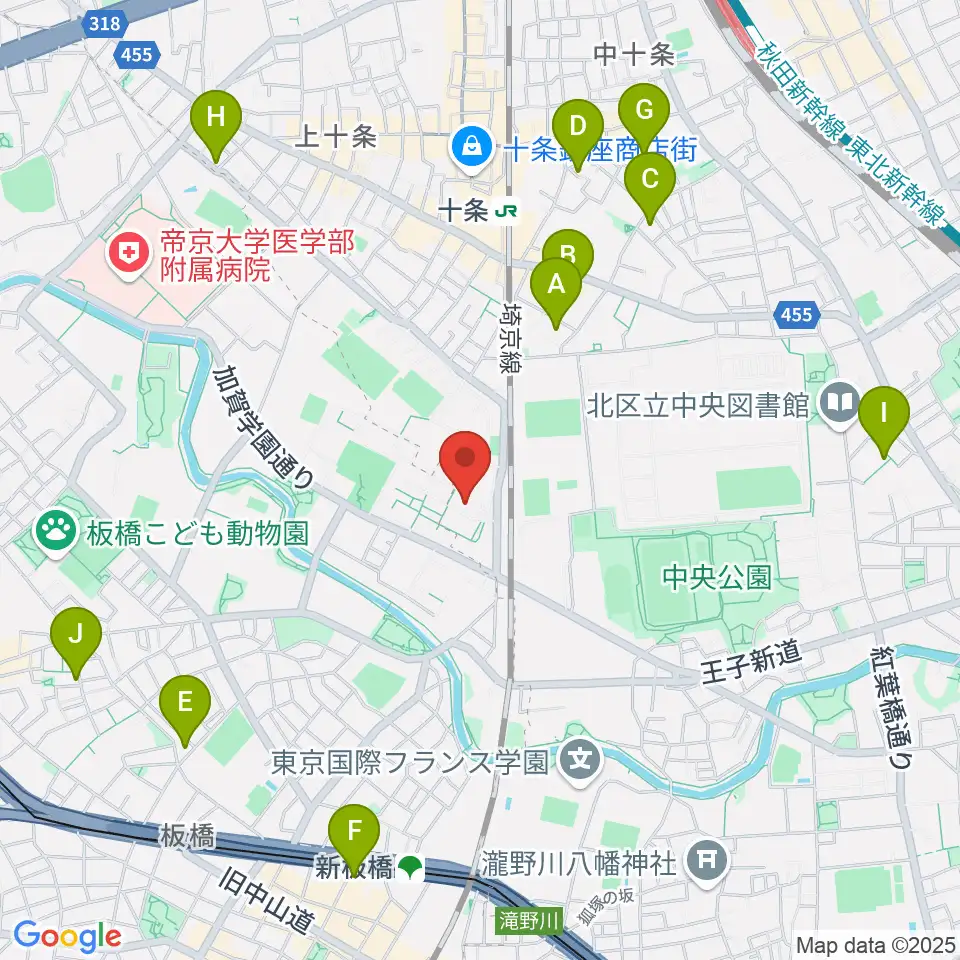 東京家政大学博物館周辺のホテル一覧地図