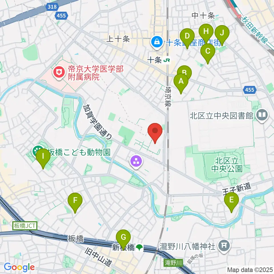 東京家政大学博物館周辺のホテル一覧地図