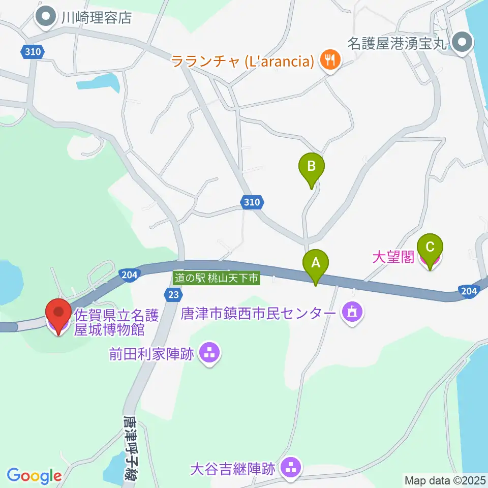 佐賀県立名護屋城博物館周辺のホテル一覧地図