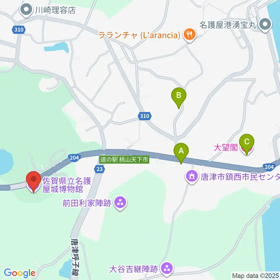 佐賀県立名護屋城博物館周辺のホテル一覧地図