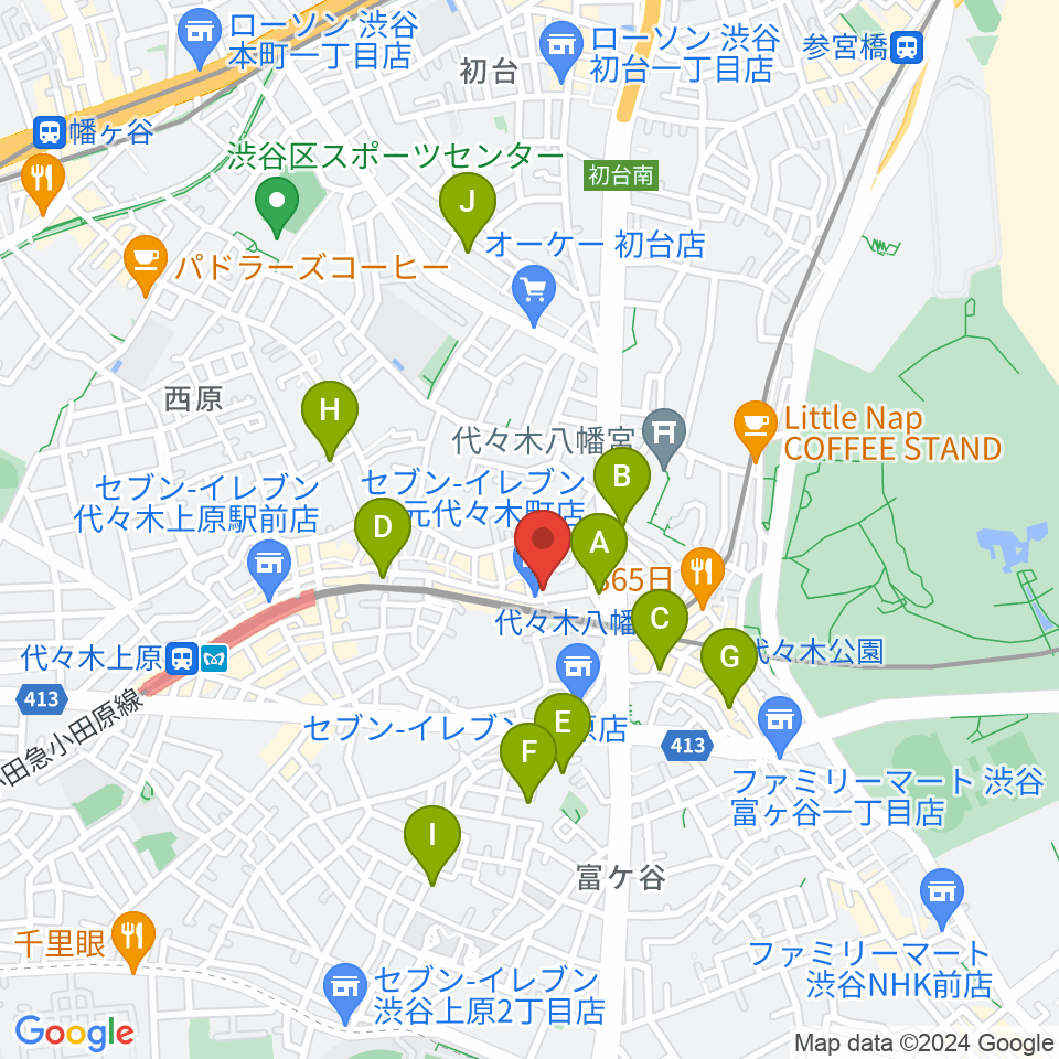 セオリスタジオ周辺のホテル一覧地図