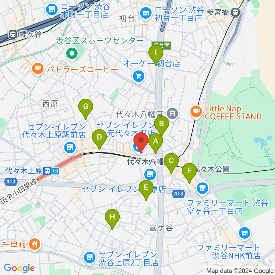 セオリスタジオ周辺のホテル一覧地図