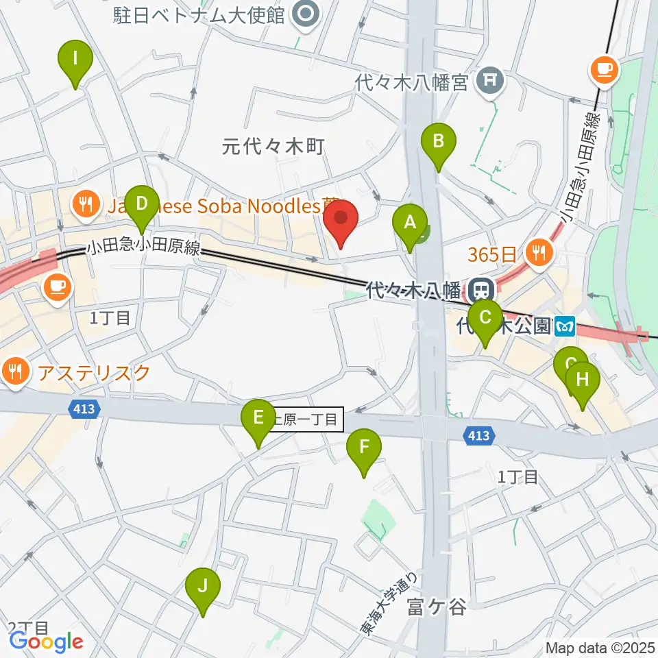 セオリスタジオ周辺のホテル一覧地図