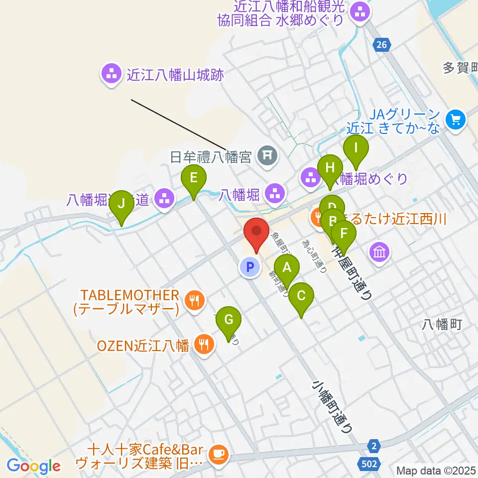 近江八幡市立資料館周辺のホテル一覧地図