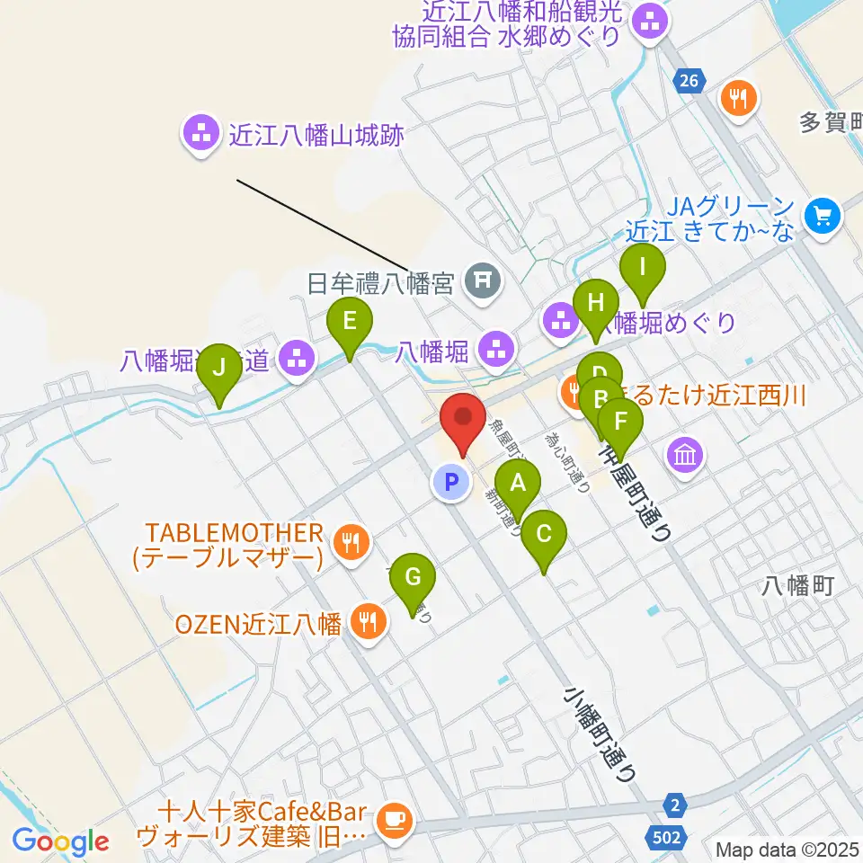 近江八幡市立資料館周辺のホテル一覧地図