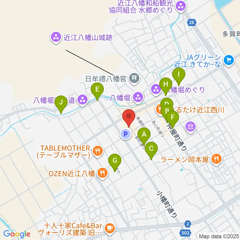 近江八幡市立資料館周辺のホテル一覧地図
