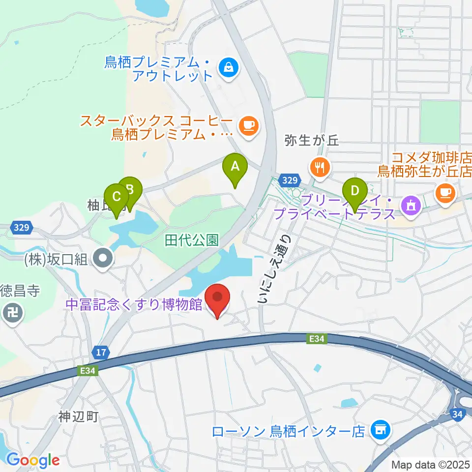 中冨記念くすり博物館周辺のホテル一覧地図