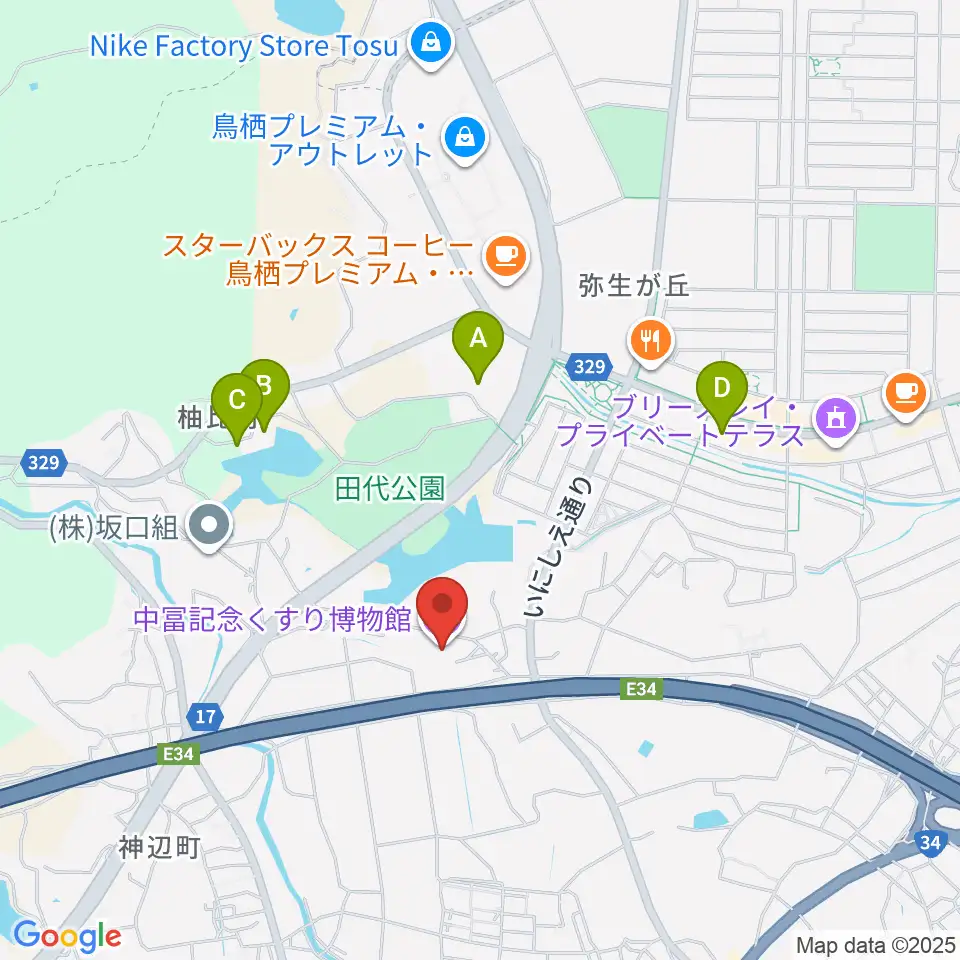 中冨記念くすり博物館周辺のホテル一覧地図