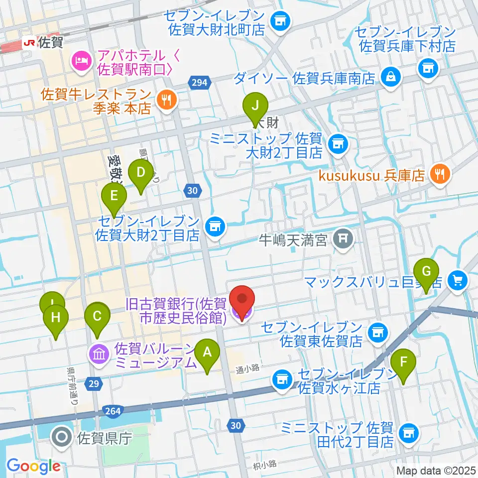 佐賀市歴史民俗館周辺のホテル一覧地図