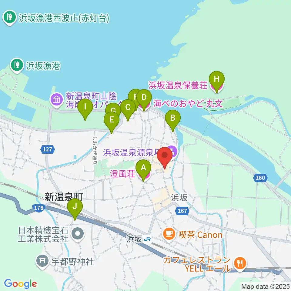 浜坂先人記念館 以命亭周辺のホテル一覧地図