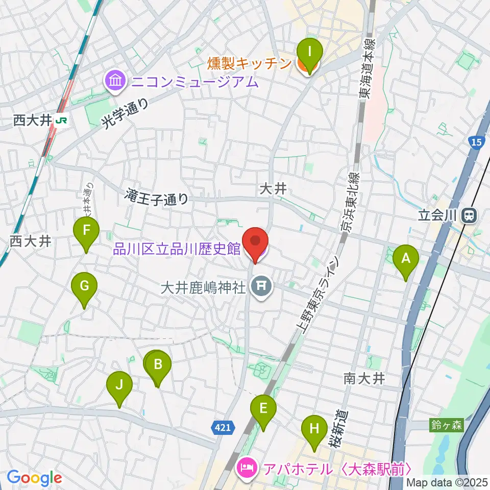 品川区立品川歴史館周辺のホテル一覧地図