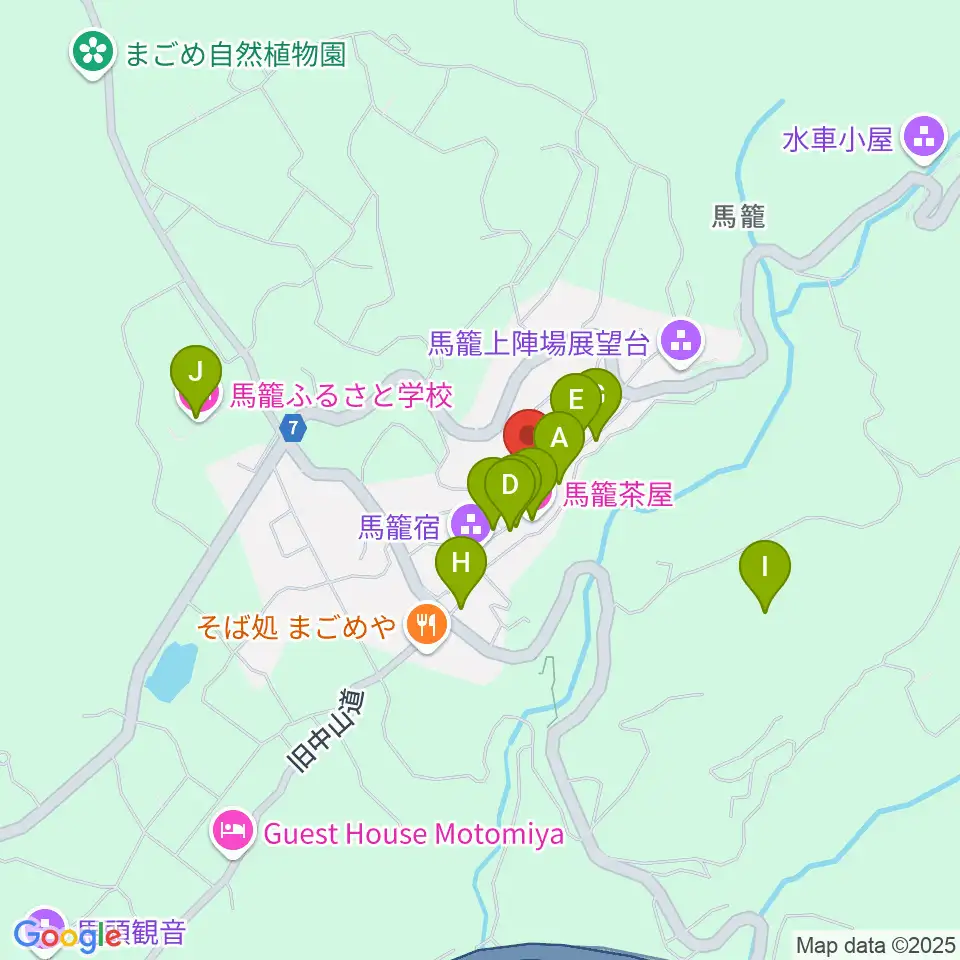藤村記念館周辺のホテル一覧地図