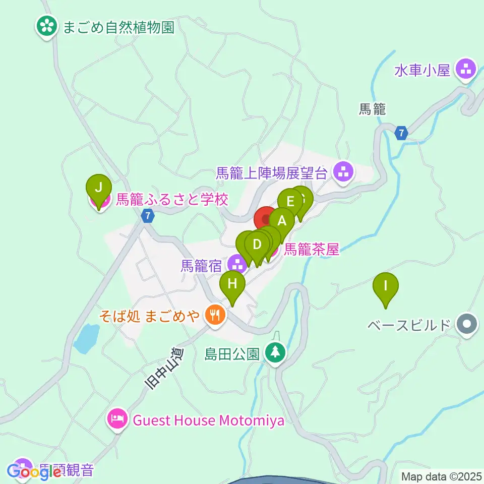 藤村記念館周辺のホテル一覧地図