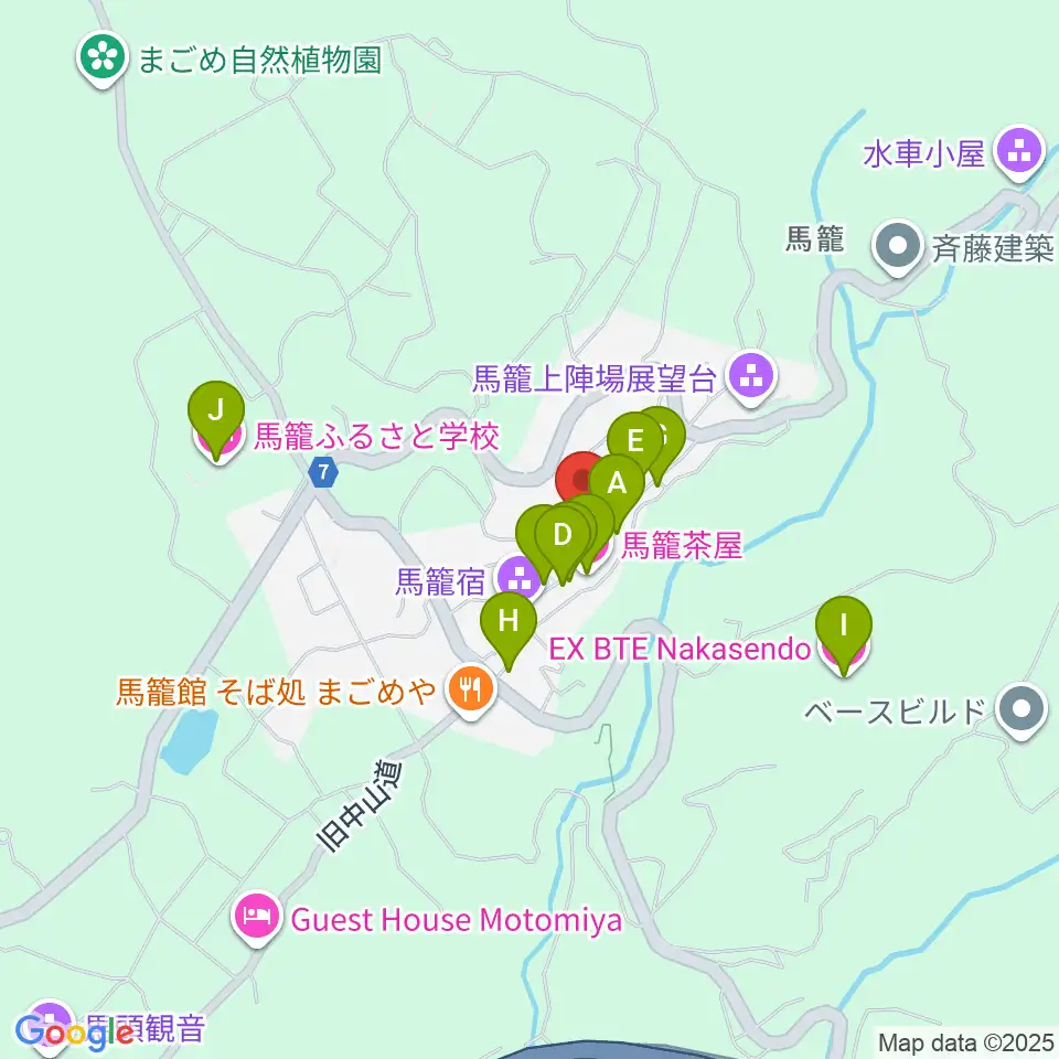 藤村記念館周辺のホテル一覧地図