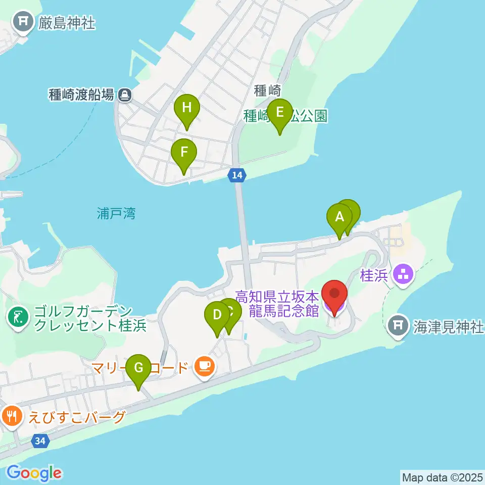 高知県立坂本龍馬記念館周辺のホテル一覧地図