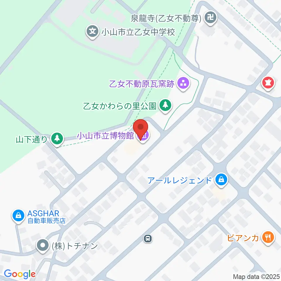小山市立博物館周辺のホテル一覧地図