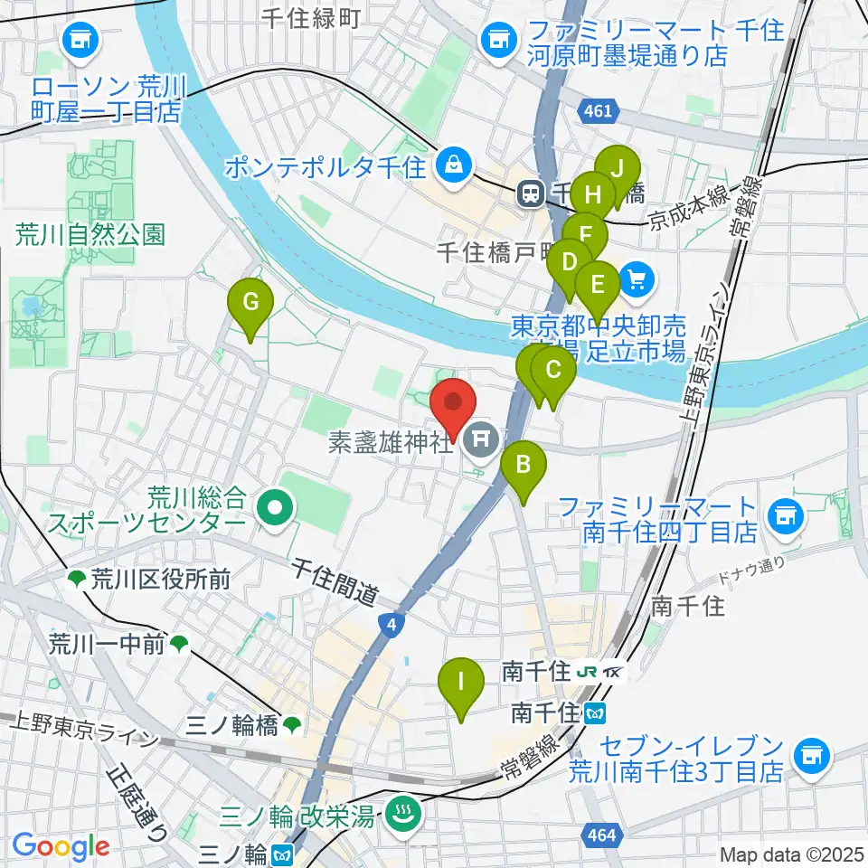 荒川ふるさと文化館周辺のホテル一覧地図