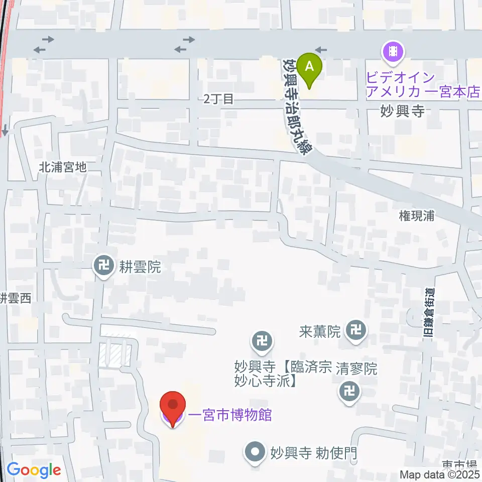 一宮市博物館周辺のホテル一覧地図