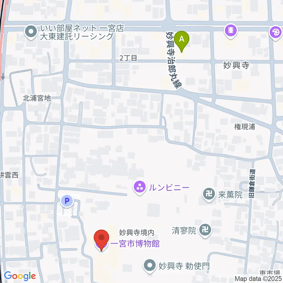 一宮市博物館周辺のホテル一覧地図