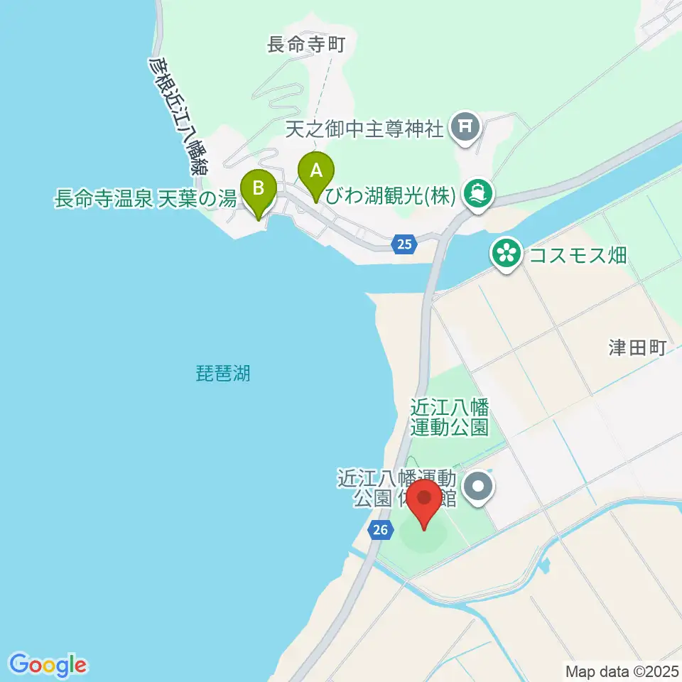 カローラ滋賀はちまんスタジアム周辺のホテル一覧地図