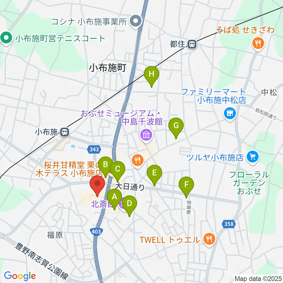 日本のあかり博物館周辺のホテル一覧地図