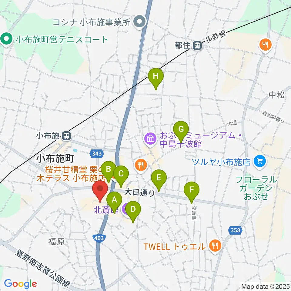日本のあかり博物館周辺のホテル一覧地図