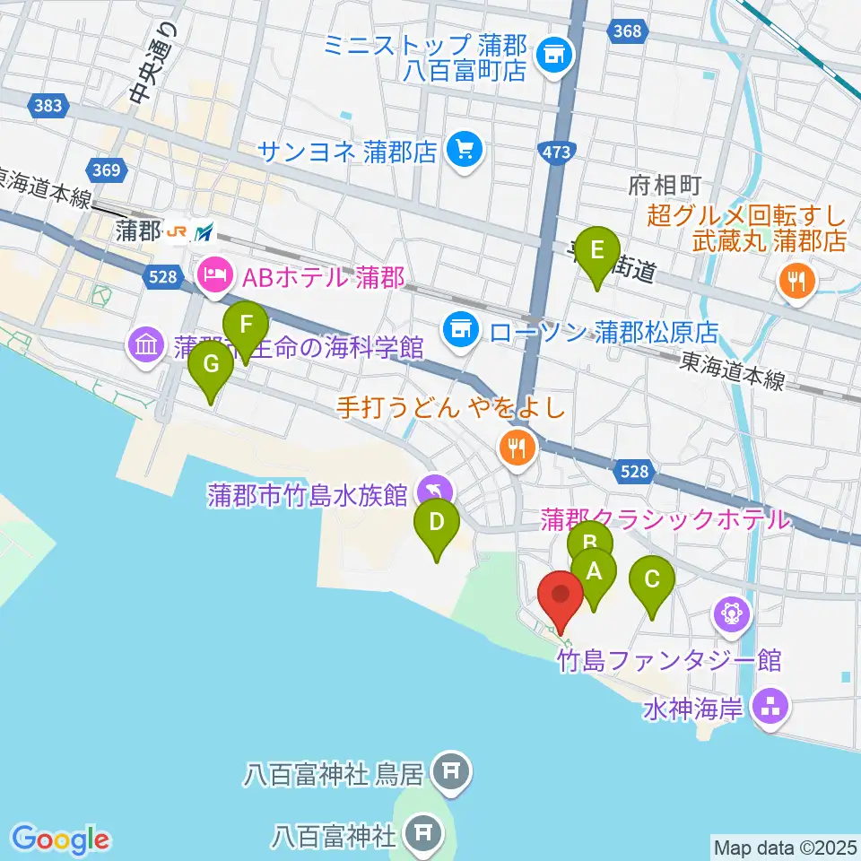 海辺の文学記念館周辺のホテル一覧地図