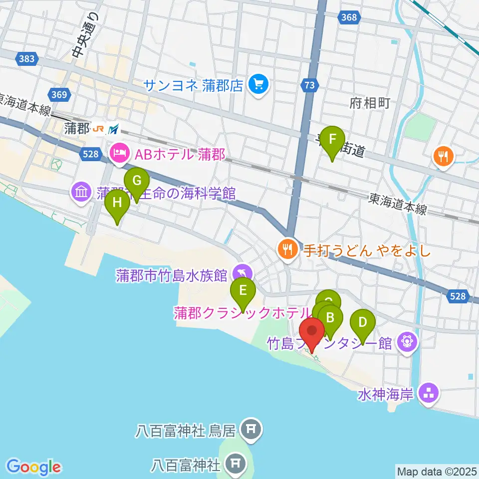海辺の文学記念館周辺のホテル一覧地図