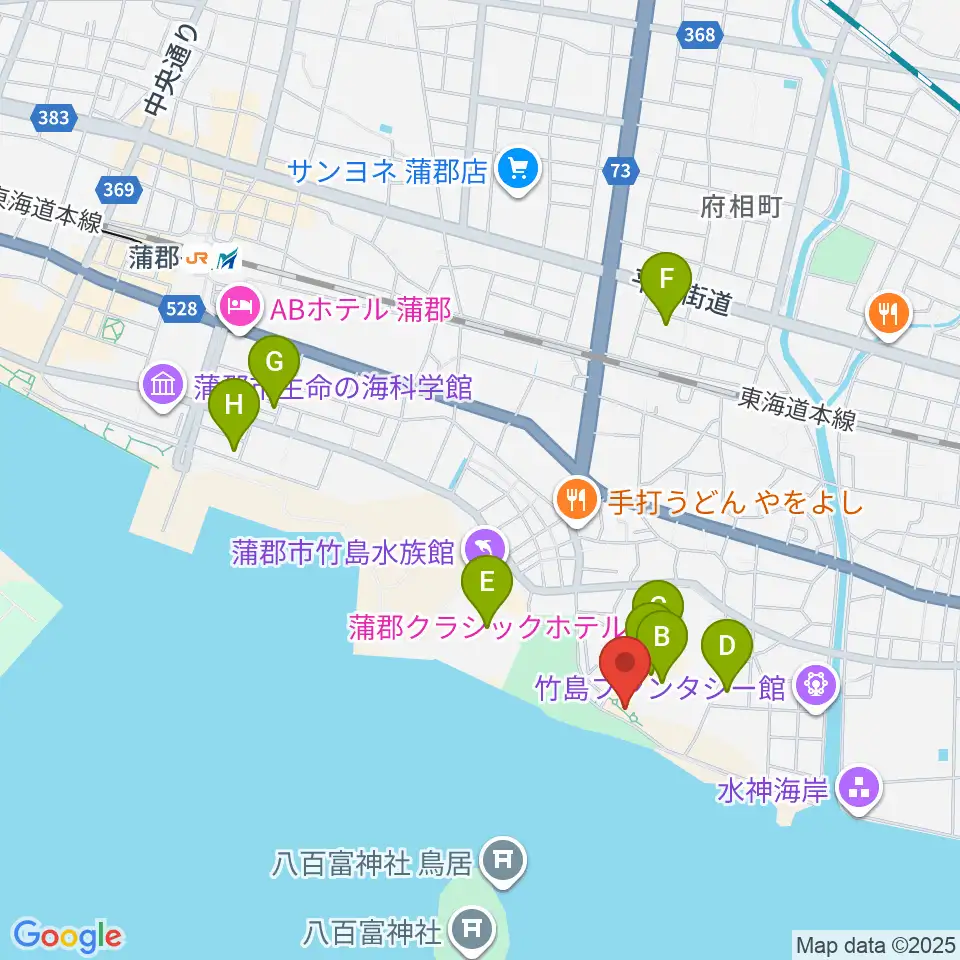 海辺の文学記念館周辺のホテル一覧地図