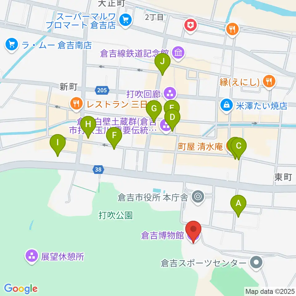倉吉博物館周辺のホテル一覧地図