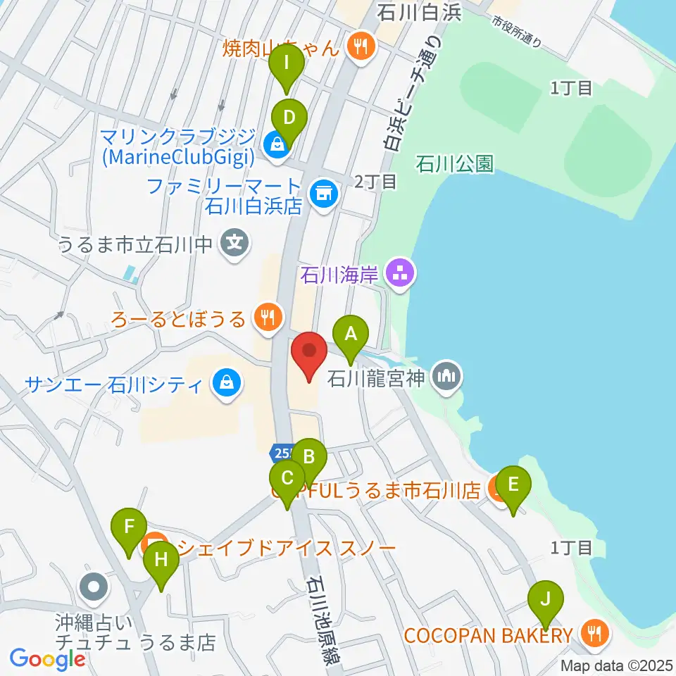 うるま市立石川歴史民俗資料館周辺のホテル一覧地図