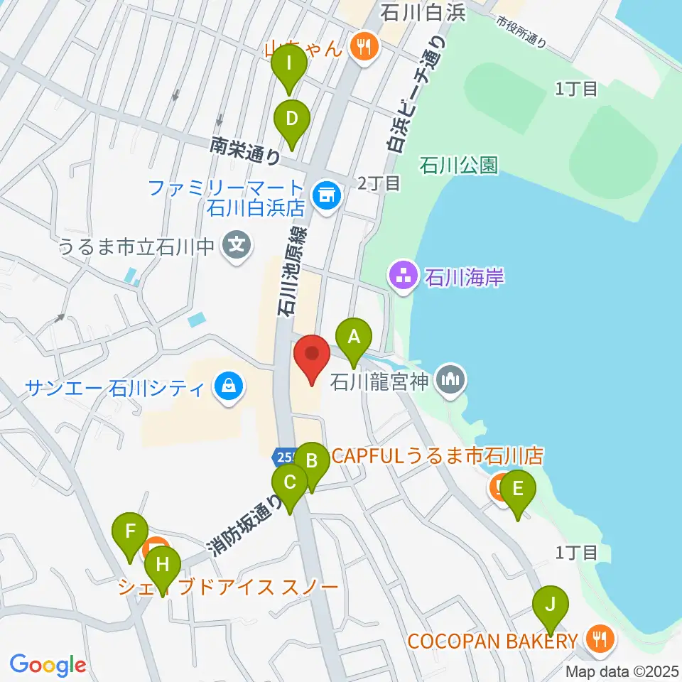 うるま市立石川歴史民俗資料館周辺のホテル一覧地図