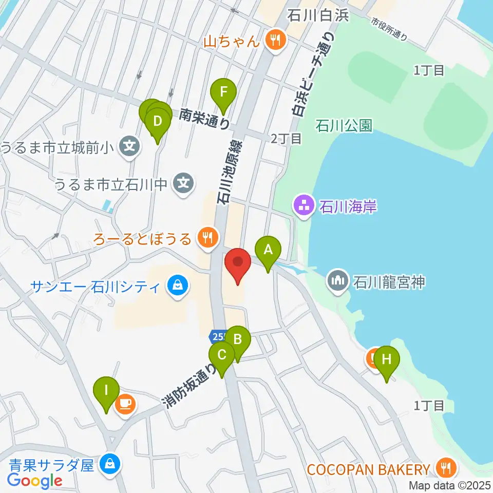 うるま市立石川歴史民俗資料館周辺のホテル一覧地図