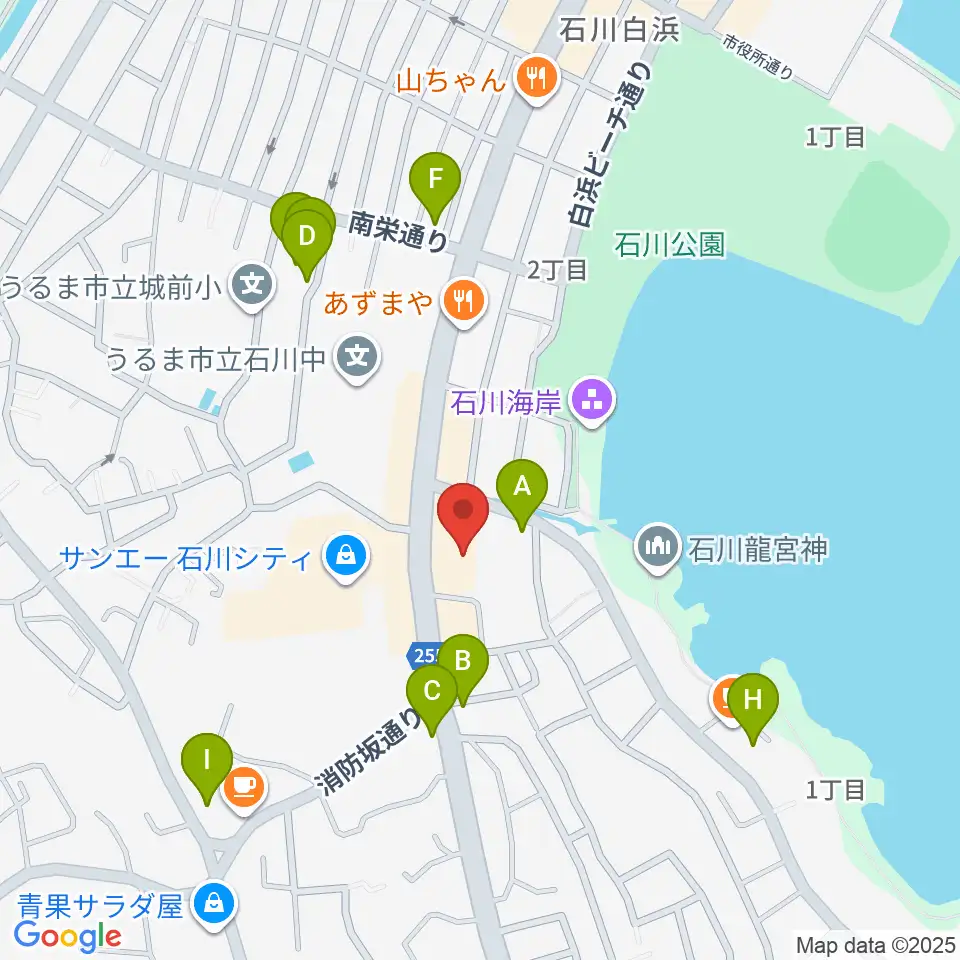 うるま市立石川歴史民俗資料館周辺のホテル一覧地図