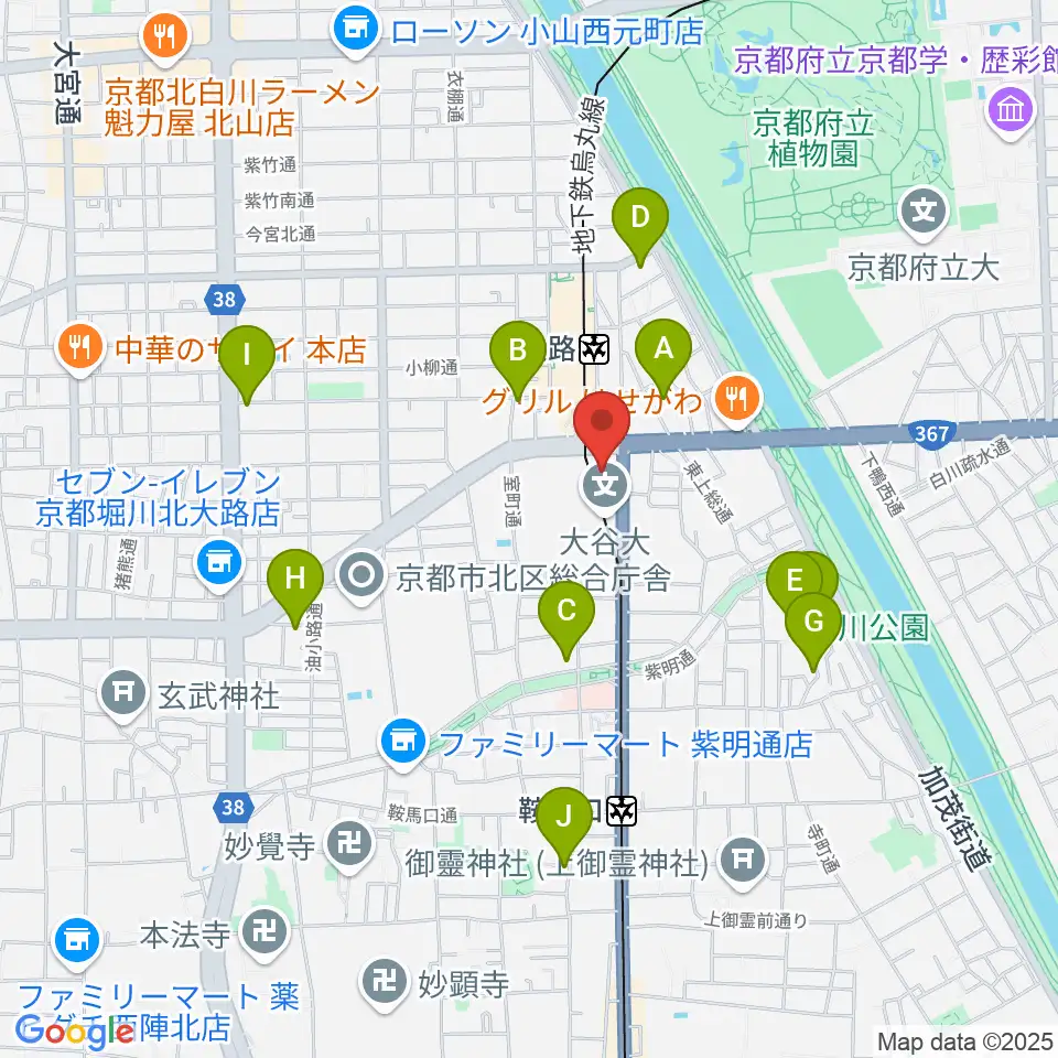 大谷大学博物館周辺のホテル一覧地図