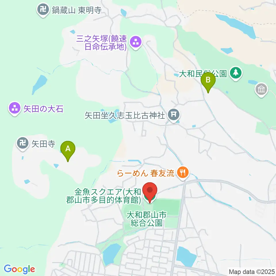 大和郡山市多目的体育館 金魚スクエア周辺のホテル一覧地図