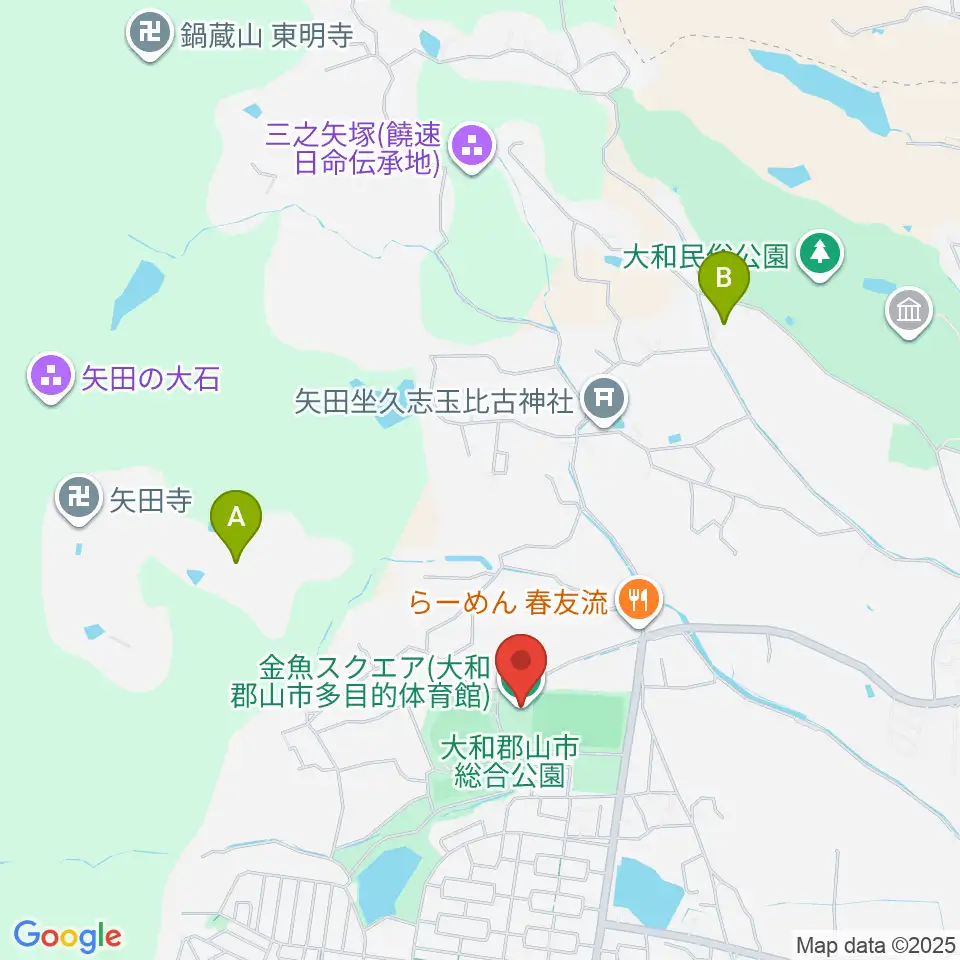 大和郡山市多目的体育館 金魚スクエア周辺のホテル一覧地図