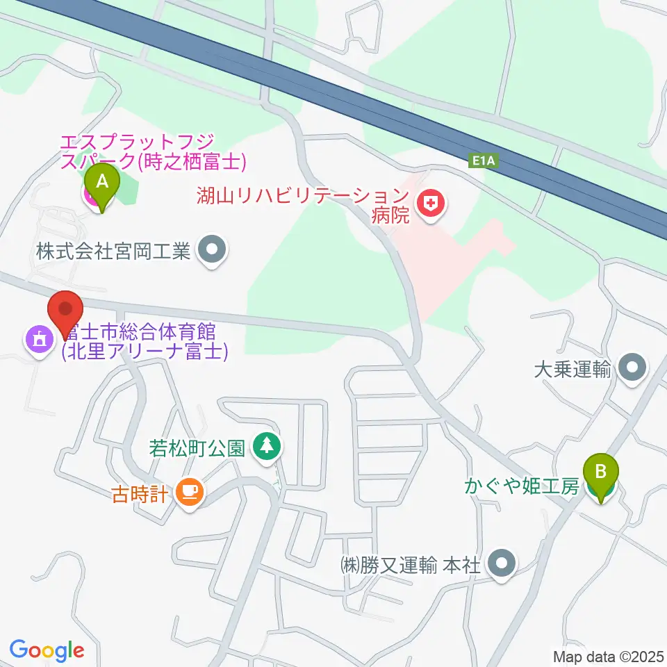 北里アリーナ富士周辺のホテル一覧地図