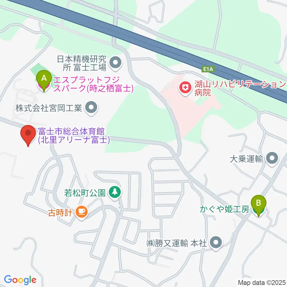 北里アリーナ富士周辺のホテル一覧地図