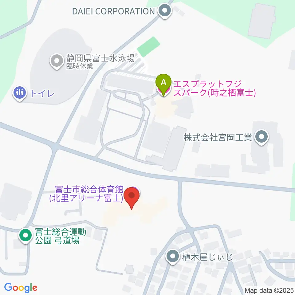 北里アリーナ富士周辺のホテル一覧地図