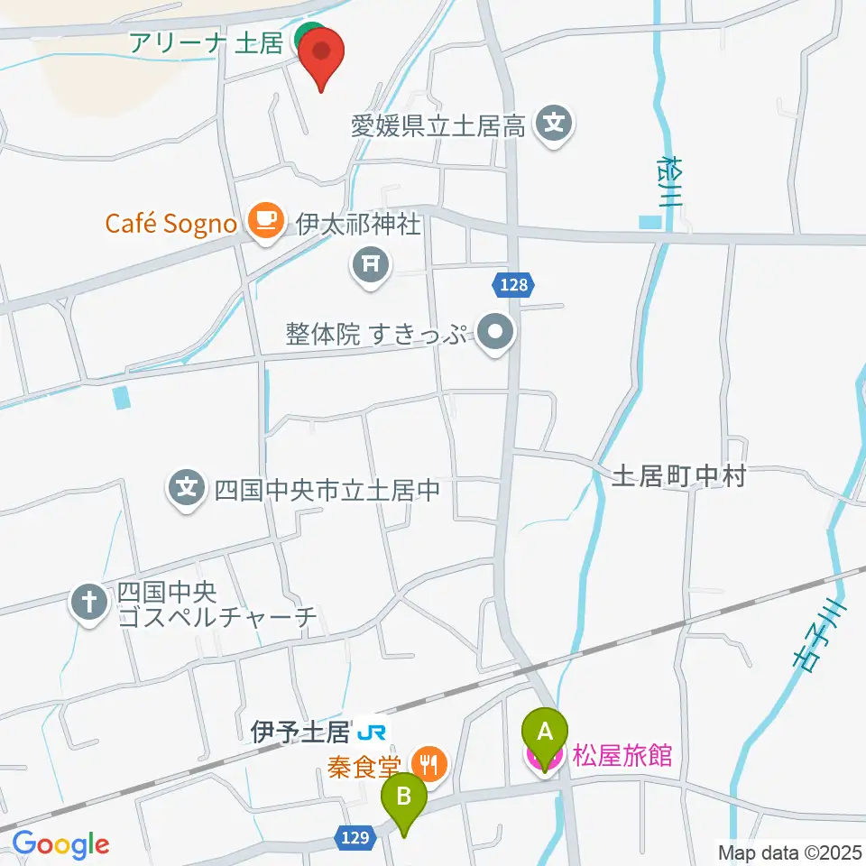 アリーナ土居周辺のホテル一覧地図