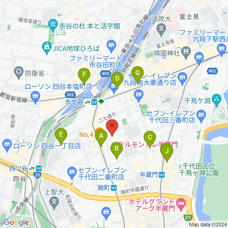 サウンドインスタジオ周辺のホテル一覧地図