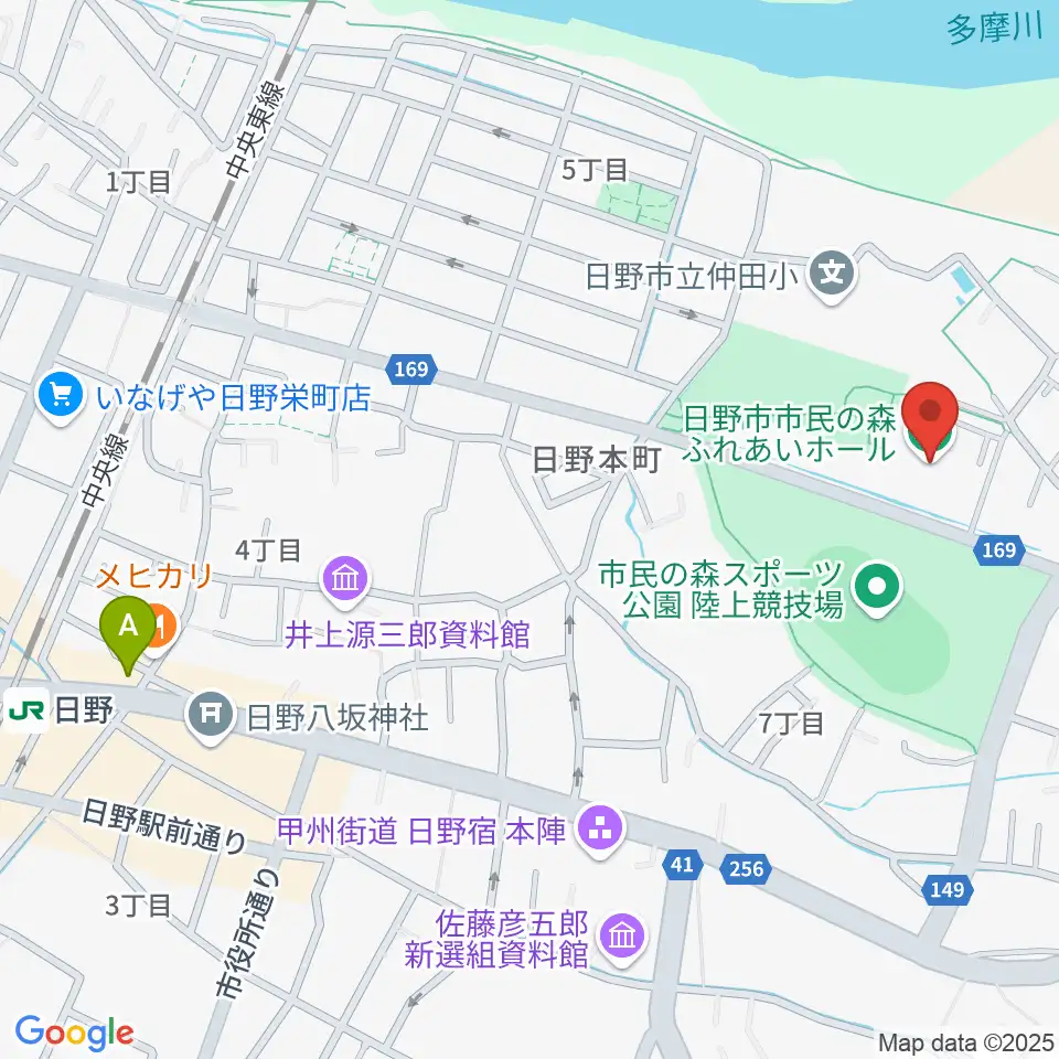 日野市市民の森ふれあいホール周辺のホテル一覧地図