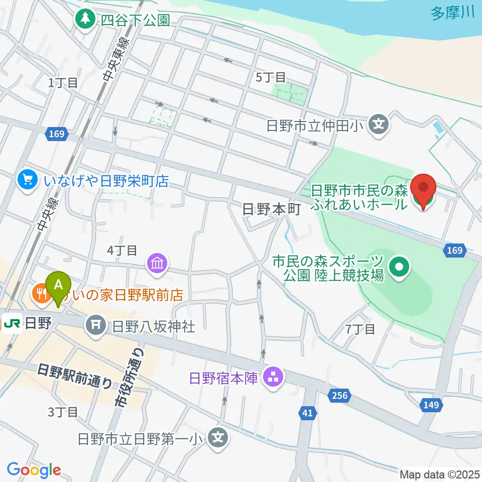 日野市市民の森ふれあいホール周辺のホテル一覧地図