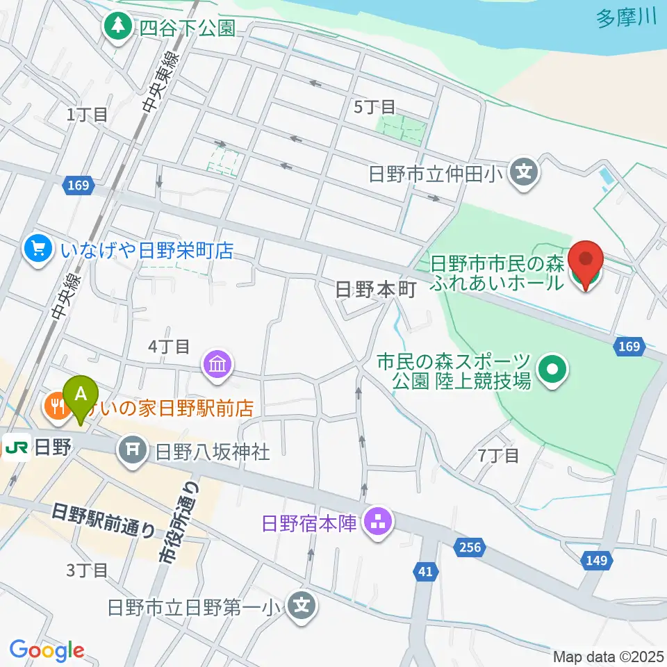日野市市民の森ふれあいホール周辺のホテル一覧地図